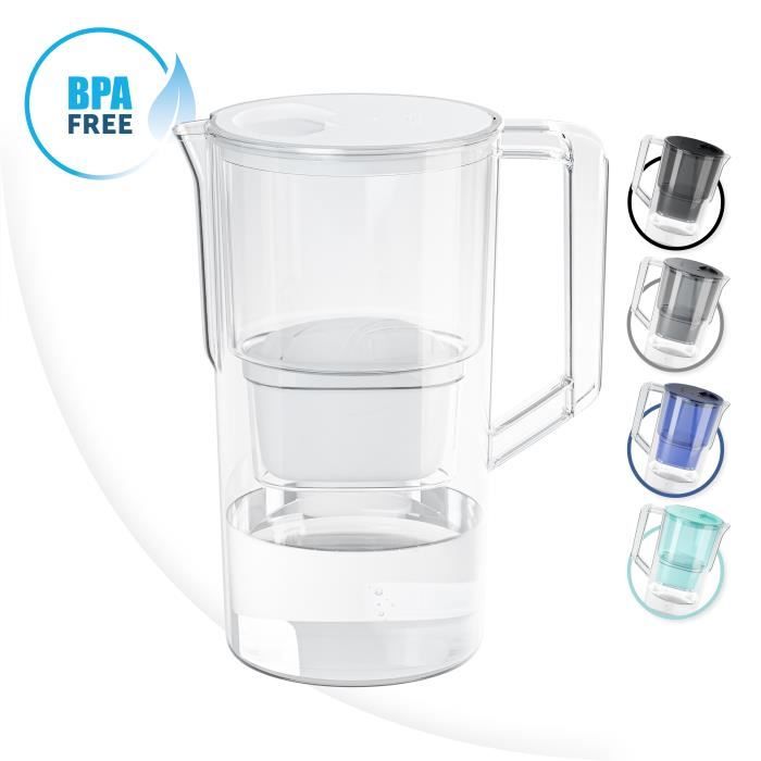 Wessper AquaMax Basic Carafe filtrante à eau 1 filtre inclus blanc  2.5L