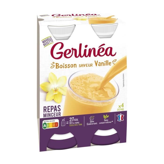 GERLINEA Boisson saveur vanille substitut de repas - 4x 236 ml