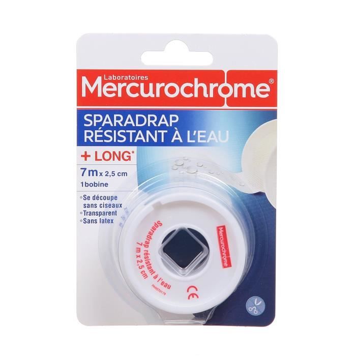 MERCUROCHROME Sparadrap waterproof - 7 m x 2,5 cm