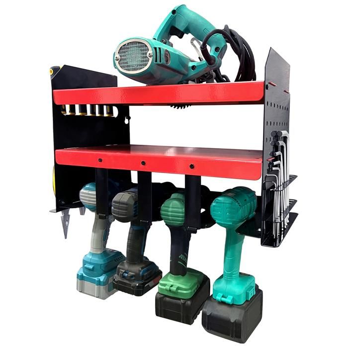 Lot De 6 Mural Support Machine, Porte-Outils Pour 18 V Outil électrique, Atelier Outils De Stockage Bleu 90095201