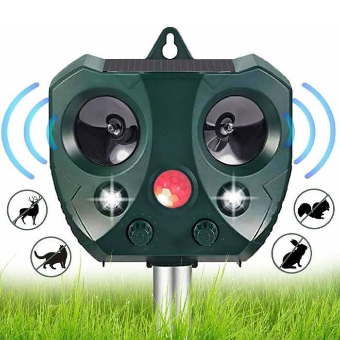 Repulsif Chat Ultrason 2 Pièces, Étanche IP65, Répulsif Chat Fréquence Réglable Pour Repousser Les Chats Errants, Pigeons, Cerfs Et Autres Animaux | Leroy Merlin