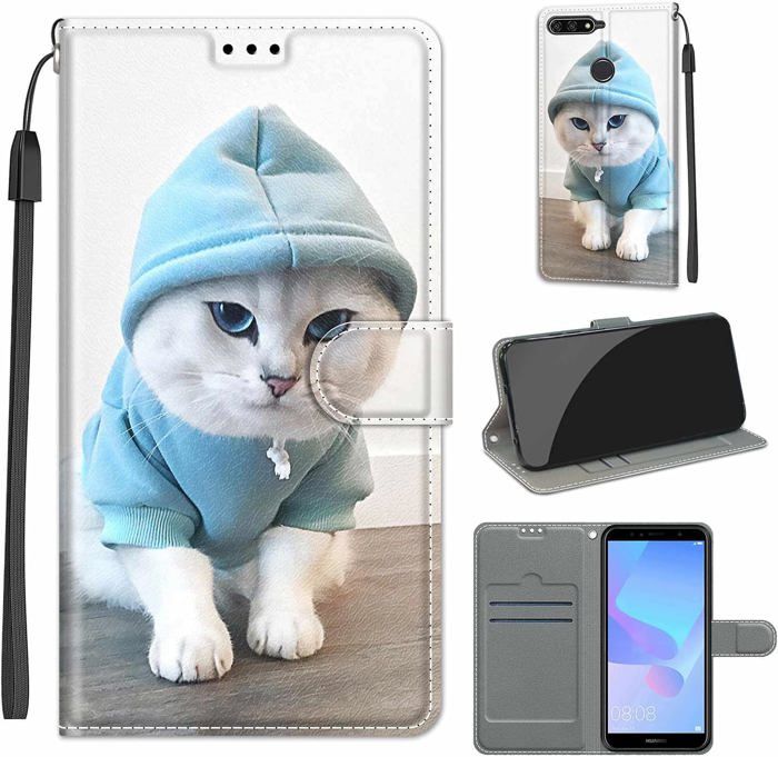 Coque Livre (Bookstyle) Pour Huawei Y6 2018 - Bleu, à Rabat - Neuf, Marque Mtb