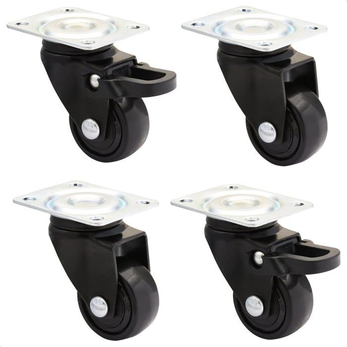 Lot De 5 Roulettes Pivotantes Robustes De 3,8 Cm, Roulettes En Pp Pour