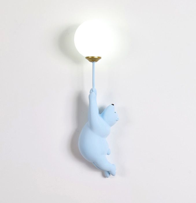 Applique murale LED moderne pour chambre denfant Blue bear with both hands single color warm light/mcj