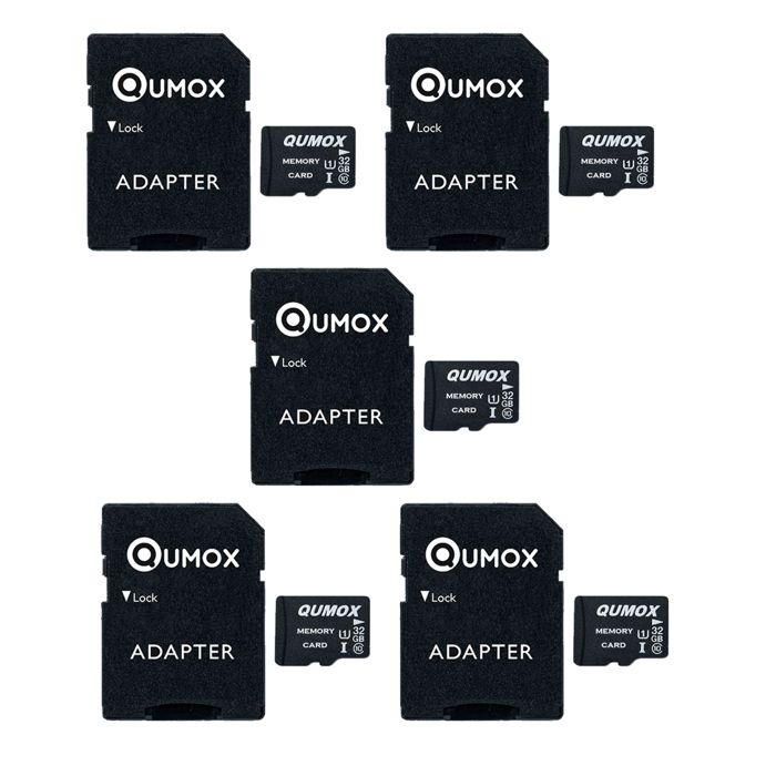 Qumox Lot de 5 Micro SD SDHC 32go 32Go 32g TF Carte Class 10 UHS-I 70MB-S 15MB-S pour Appareils Photo DronesSmartphone