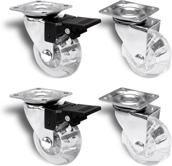 Lot De 2 Roulettes Pivotantes Pour Chariot Hydraulique 2T - Acier Anti-usure - Dimensions 7x5x4 Cm - Atelier, Garage