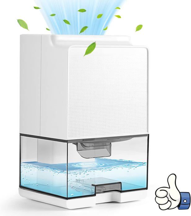 Déshumidificateur D'Air 1500 ML - Avec Dégivrage Automatique, Mode Veille Et LED Colorées - Silencieux Et Économe - 8