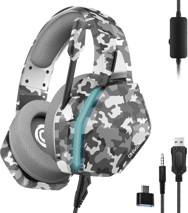 Casque Gaming - Oniverse - Nebula - Stéréo - LED - Haut-parleurs 50mm - Urban Camo