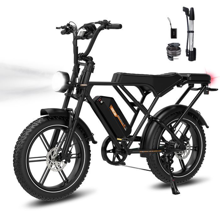 Vélo Électrique Fatbike RCB G19 Batterie 48V Autonomie 90KM  Pneus Noir