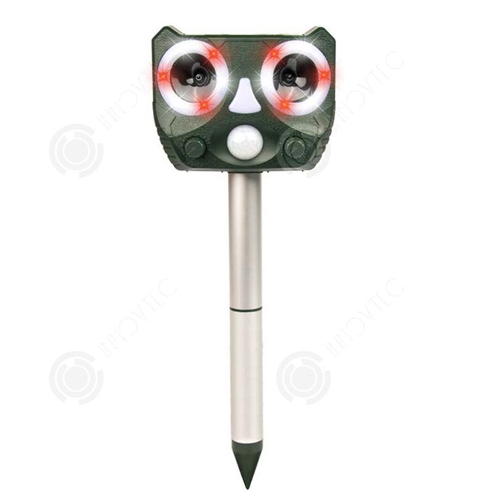 Meilleurs prix pour INN Répulsif chat ultrason 10 mètres 2000 mah IP55 recharge solaire ou USB répulsif à ultrasons lumière clignotante alarme