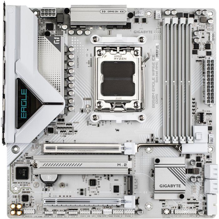 Carte mère - GIGABYTE - B850M EAGLE WF6E ICE - Format Micro-ATX - Chipset AMD B850 - DDR5 & PCIe 5.0 - WiFi 6E
