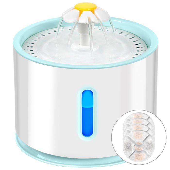 Comparer les prix de Fontaine à eau pour chat 24L AIMOONSA - silencieuse filtration quadruple LED & 3 modes de débit