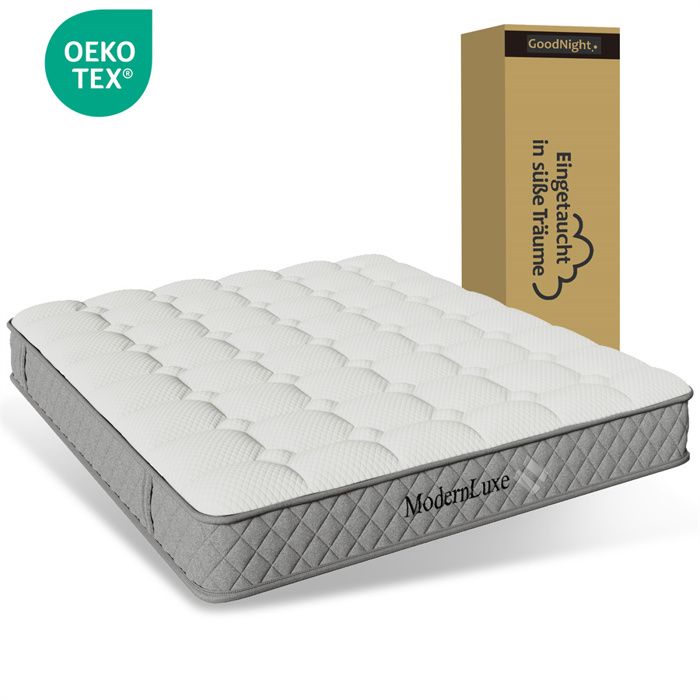 Matelas 120x200 orthopédique matelas mousse 20 cm epaisseur 7 zones ressorts ensachés Matelas fermeté H3 Oeko Tex 4 poignées