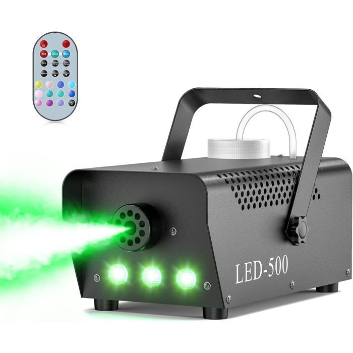 Machine à Fumée 500W Avec LED RVB - Effet Disco, Halloween, Fête - Neuve