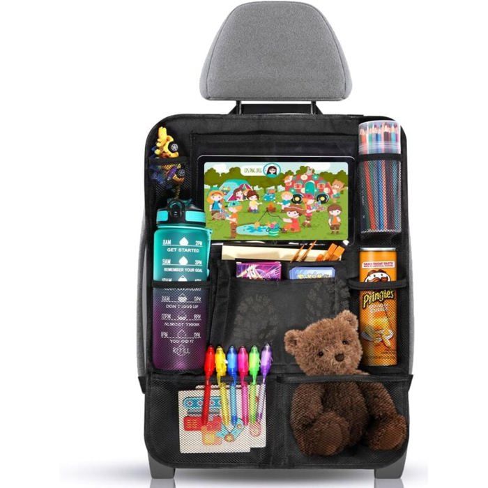 Rangement Voiture Poches Tablette Organisateur Voiture Enfant, 2PCS Rangement Auto Accessoire Interieur Support Pour Tablette Transparent 10 Poches Noir 97075250 Poches Rangement Auto
