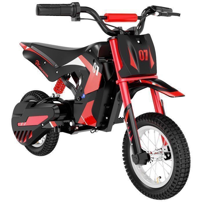 Moto Électrique pour Enfants EVERCROSS TECH - Batterie 36V/5.2Ah - Pneus 12 - 3 Vitesses - 18 km - EV12M Rouge