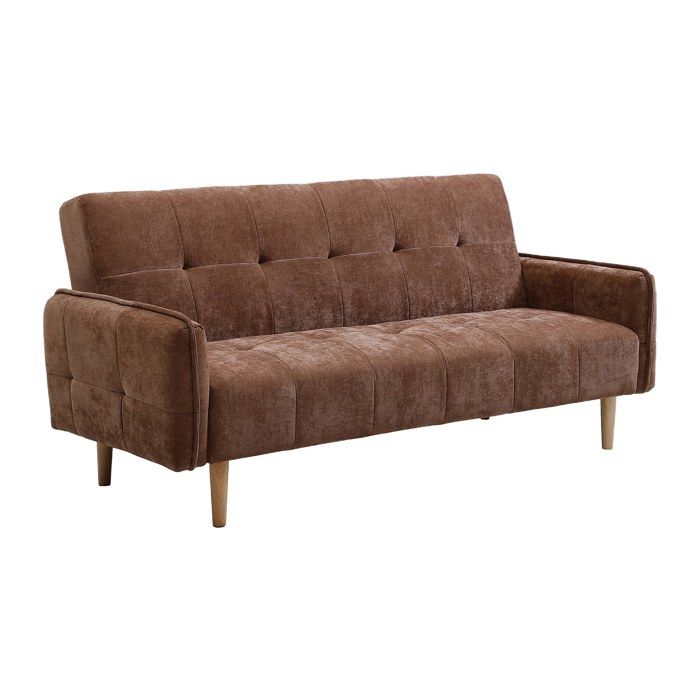 Canapé 3 places convertible clic-clac en tissu marron SONIATA