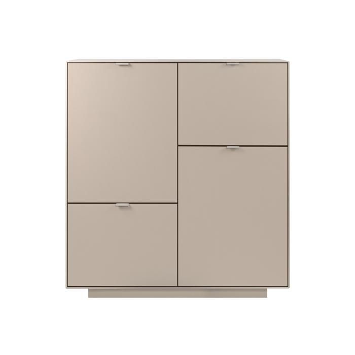CALICOSY - Buffet haut 4 portes décor sable L107 cm VIKA - Beige