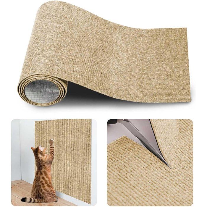 Tapis à griffer pour chats - Tapis anti-griffures pour canapés - Tapis à griffer auto-adhésif pour chats - Mur descalade
