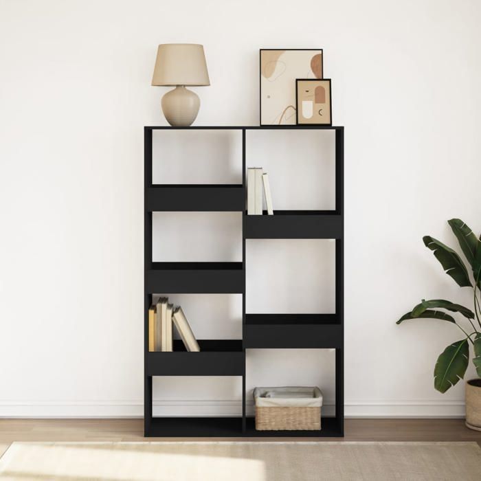 Sarazyj®Meuble de rangement - Noir Bibliothèque - CLARENCE - Pour salon - noir 100 x 33 x 155 5cm bois dingénierie - 7022029
