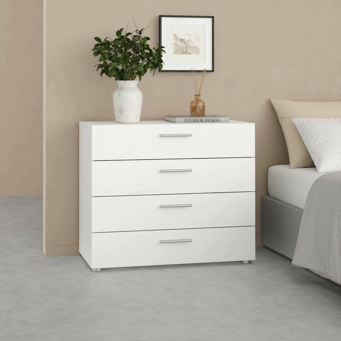 Commode Arwen Dmora en Bois Mélaminé Blanc 40.25x80.2x68.1h cm Commode Arwen Dmora en Bois Mélaminé Blanc 40.25x80.2x68.1h cm