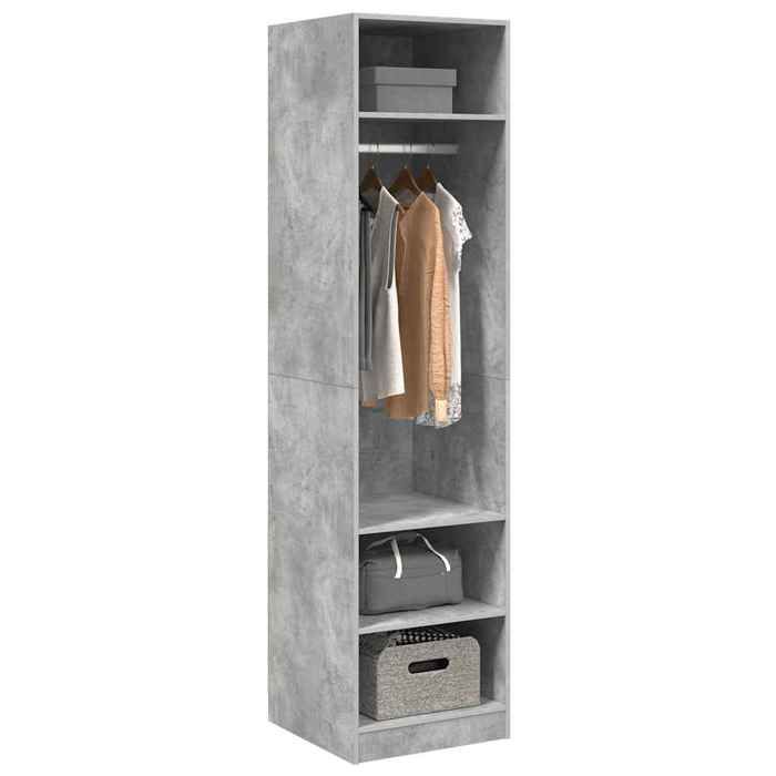 En soldes - Gris Placard/Cabinet chambre - Garde-robe - avec étagères - Gris béton 50x50x200cm Bois dingénierie 2_6700732 En soldes - Gris Placard/Cabinet chambre - Garde-robe - avec étagères - Gris béton 50x50x200cm Bois dingénierie 2_6700732