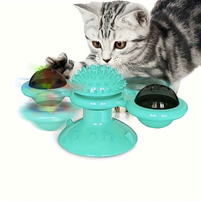 Jouet interactif pour chat - Phoesky - Design moulin à vent - Stimule la vitalité - Améliore lémotion - 1 pièce
