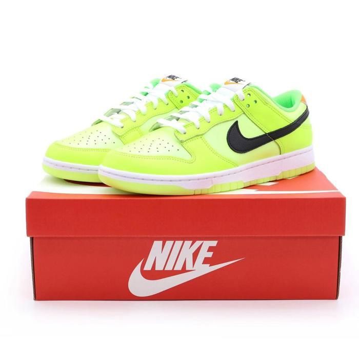 CHAUSSURES DE BASKET-BALL FJ4610-702 Nike Dunk Low Splash Volt Black Total Orange Green Strike (Mens)