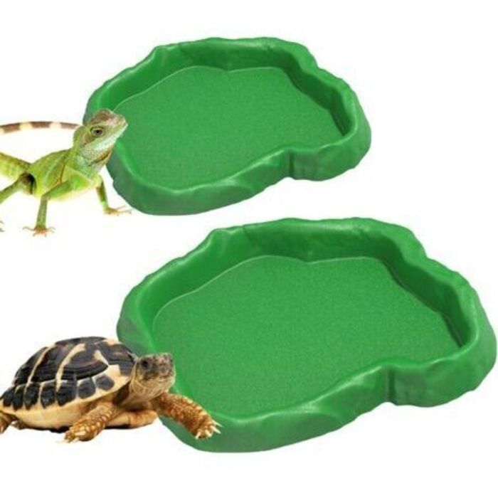 2 Pièces Abreuvoir Tortue Terrestre Accessoire Tortue Terrestre Empreinte Reptiles Bol Alimentair Reptiles Bol Alimentation Pour Pe