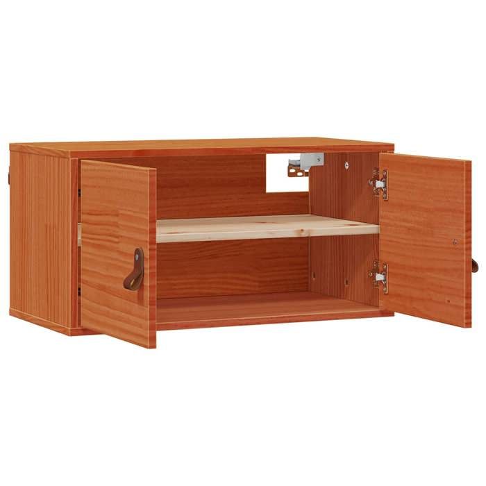 Meuble mural - 1 pc - Placard de Rangement - Cire marron 60x30x30 cm Bois de pin massif B2603