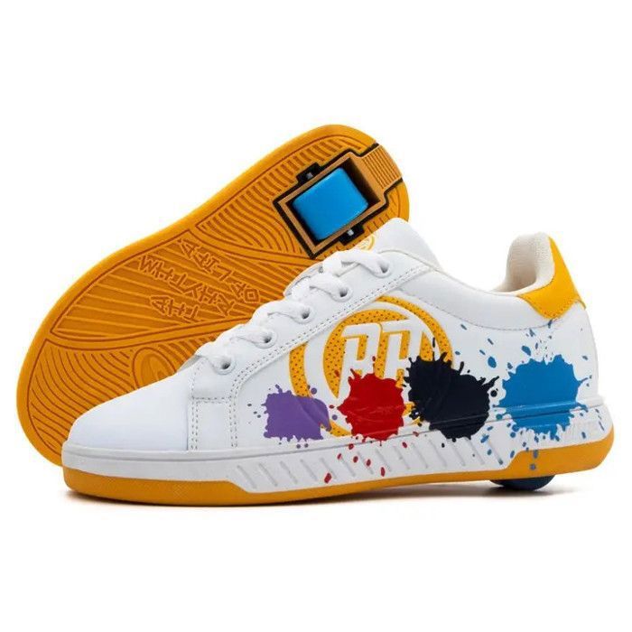 BREEZY ROLLERS Chaussure à Roulettes Splash Blanc / Jaune - Chaussures à roulettes Heelys BREEZY ROLLERS Chaussure à Roulettes Splash Blanc / Jaune - Chaussures à roulettes Heelys