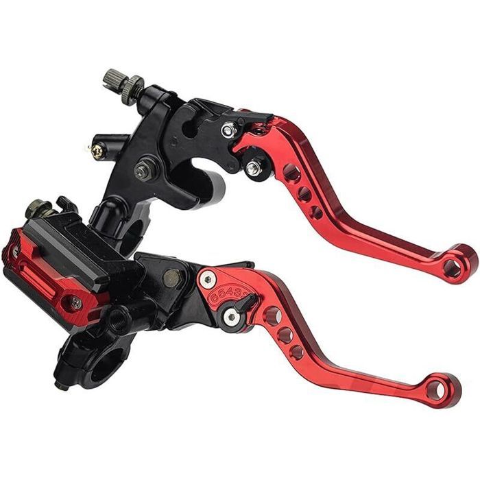 Kit levier frein/embrayage moto 7/8 rouge