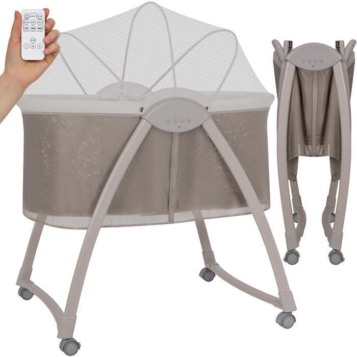 Berceau électrique 2en1 LIONELO Gaya - Lit bébé - Pliable - Mélodies - 4 roues - Moustiquaire - Beige Berceau électrique 2en1 LIONELO Gaya - Lit bébé - Pliable - Mélodies - 4 roues - Moustiquaire - Beige