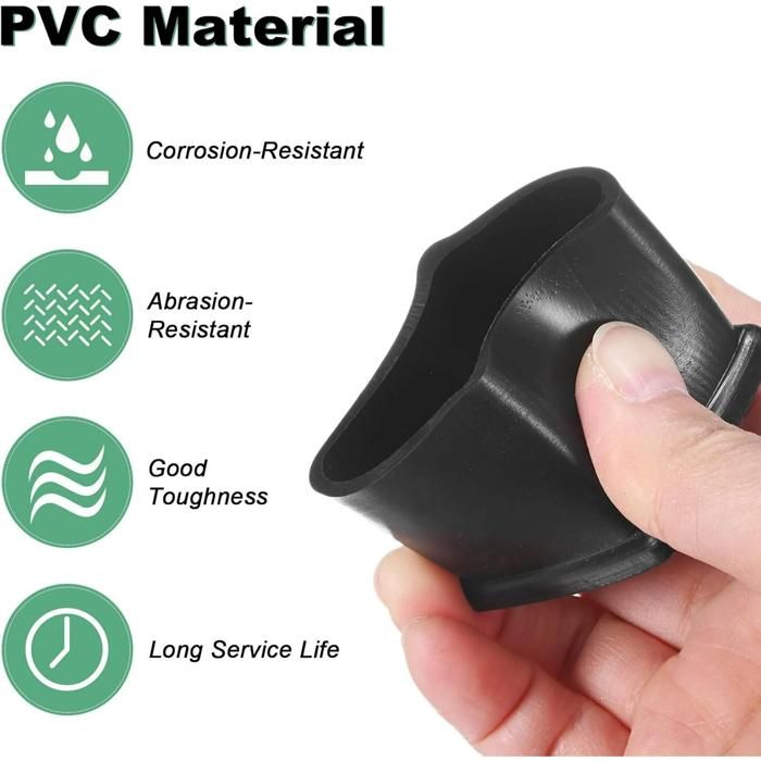 Embouts Carrés de Pieds de Chaise Antidérapants 32 mm Lot de 8 Protège Sol en PVC pour Meubles