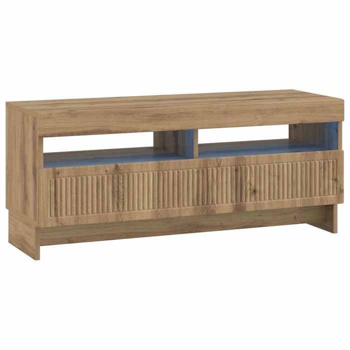 Nouveau Meuble TV LED Chêne artisanal Bois dingénierie poids:20.44 kg_12125