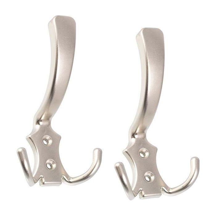 Lot de 2 Patères murales triples - crochet/cintre suspension porte-manteau chapeau peignoir salle de bain serviette douche WC
