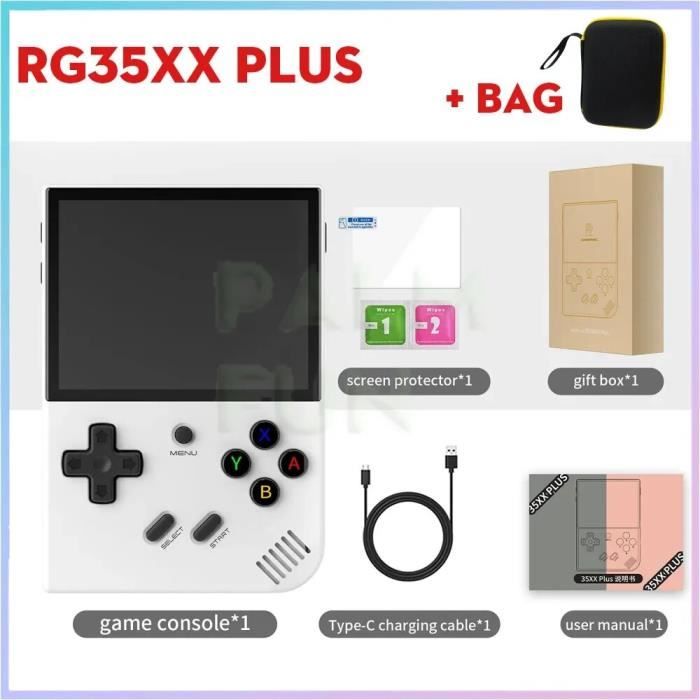 Console Rétro RG35XX Portable 3,5 Pouces IPS – Linux, 64Go, 5000+ Jeux, Charge Rapide USB-C, Batterie 2100 MAh, Gris