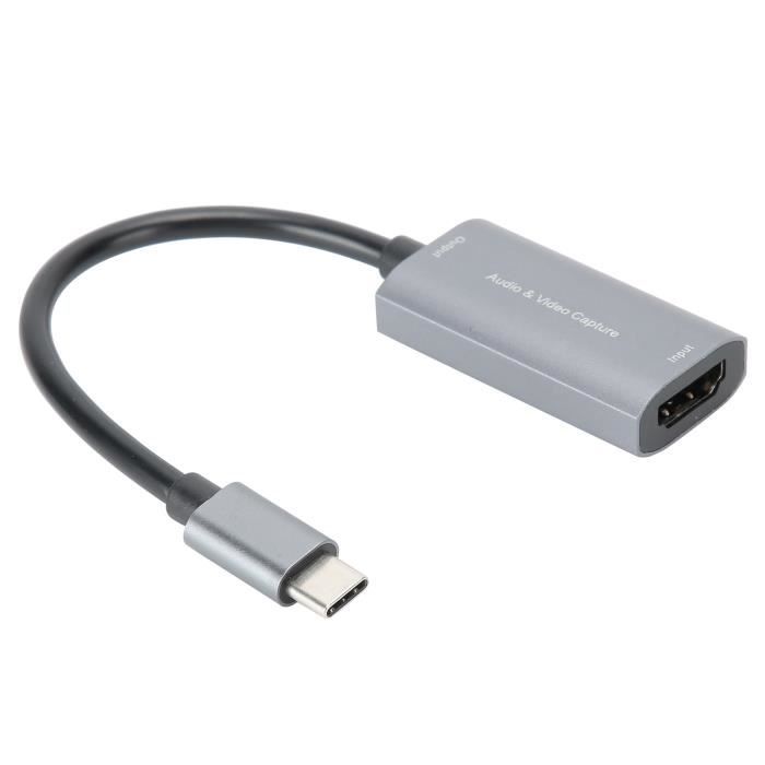 Akozon carte de capture vidéo 1080P Carte de capture vidéo TYPE-C HDMI vers USB-C 4K 1080P Game Live Silver Grey Free Drive Z29A