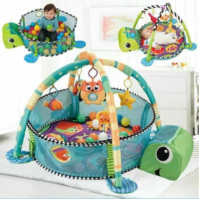 Tapis D'éveil Bébé pour Fille et Garçon, Tapis de Jeu Bébé avec Jouets, Tapis de Jeu de Sécurité pour Bébé et Enfant