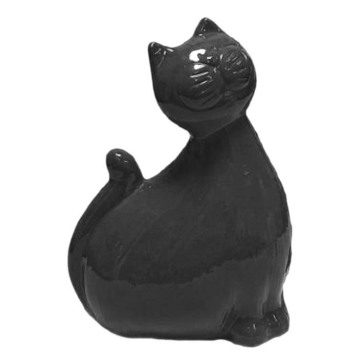 Statuette Gros Chat Gris 19 Cm Cdiscount Maison
