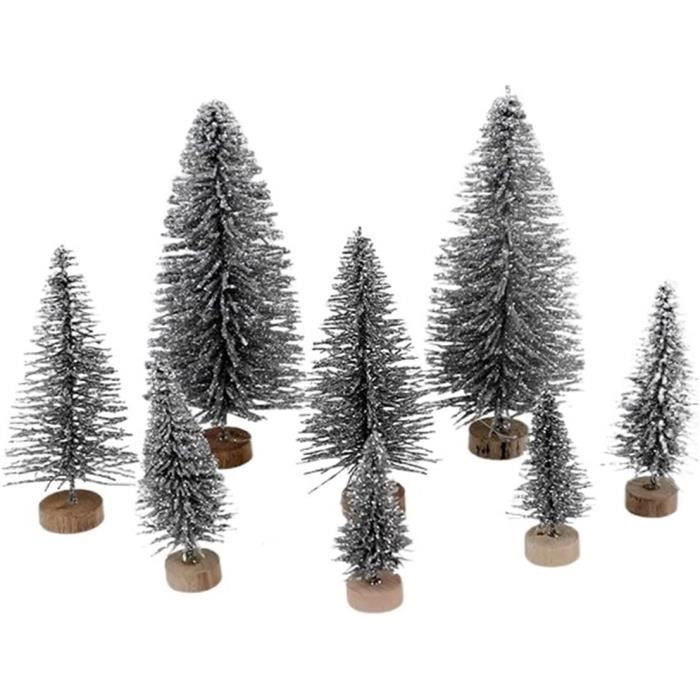 8Pcs Mini Sapin de Noël Artificiel et 1 Petit Train Rose Ornements 8Pcs Mini Sapin de Noël Artificiel et 1 Petit Train Rose Ornements