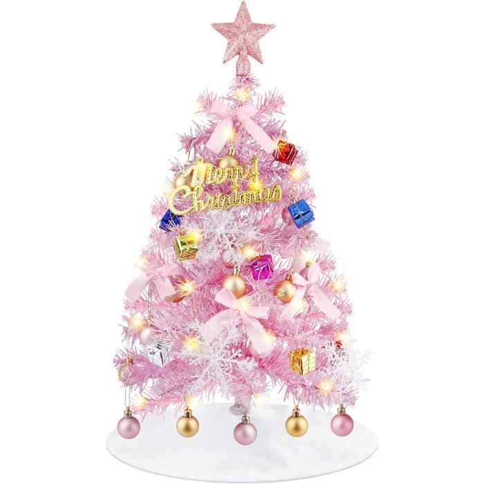 Mini Sapin De Noel Lumineux 60Cm, Sapin Noel Artificiel Led Avec Guirlandes Lumineuses Et