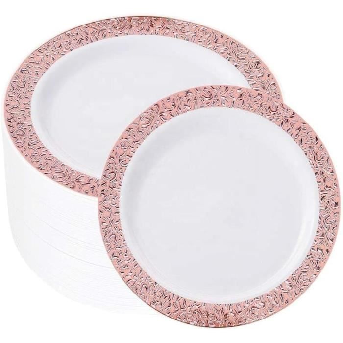6 assiettes réutilisables en plastique - Différents modèles