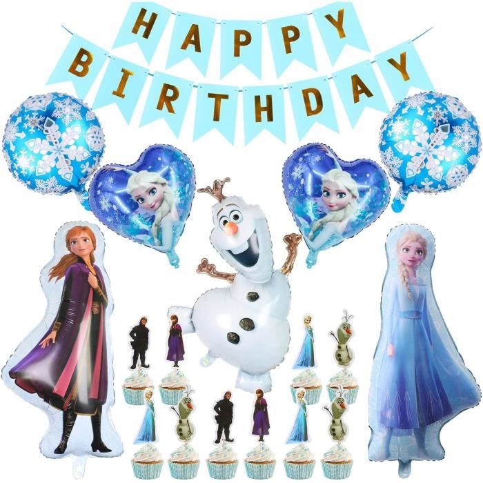Décoration Anniversaire Reine Des Neiges Filles,6 PCS Princess Ballons Décorations De Fête,pour