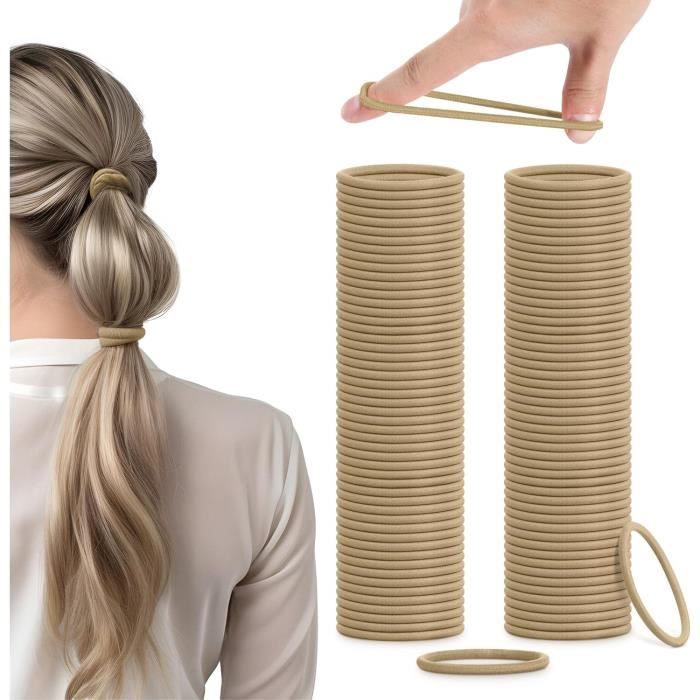 Élastique à Cheveux 'chouchou' En Tissu Tartan Beige Avec Strass - Neuf Sans étiquette