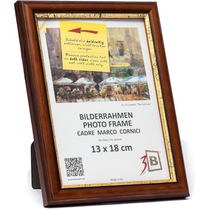 Cadre Photo Bois Rustique BARI - 10x15cm - Pin Massif Avec Verre Acrylique