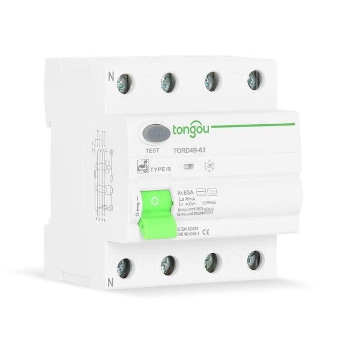 DISJONCTEUR DIFFÉRENTIEL 4P 40A 30mA 10kA Type B Gacia /T2FR EUR 370,67 - FR