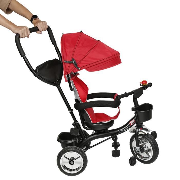 Tricycle évolutif Rouge pour bébé ou enfant (15 Ans )75×46×106cm
