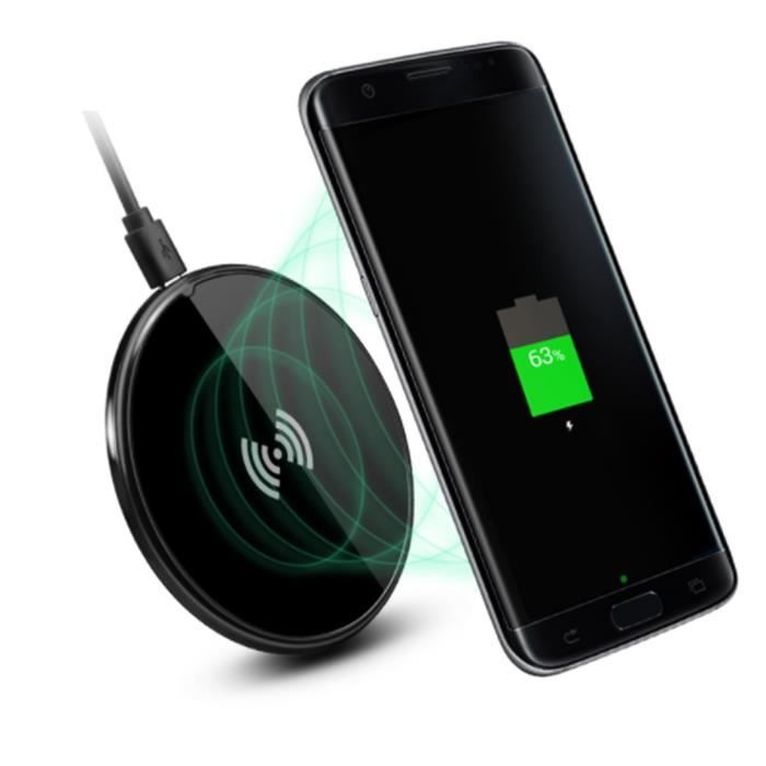 Chargeur sans Fil pour IPHONE 12 Smartphone Induction QI Ultra Plat Bureau  (NOIR) - Cdiscount Téléphonie