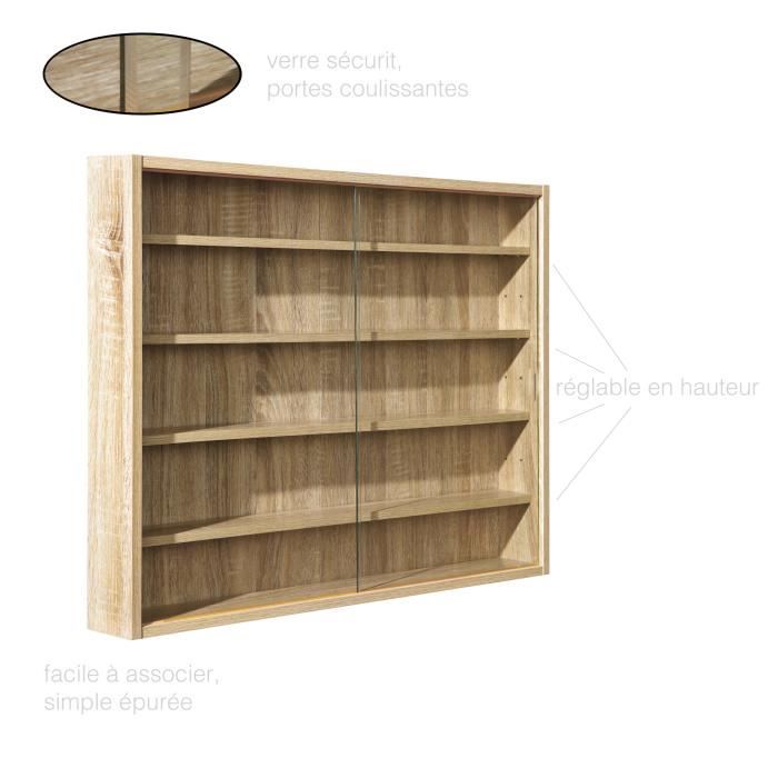 Vitrine murale pour collection de miniatures, en bois finition